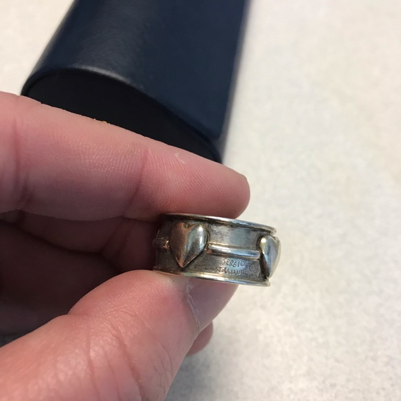 Silver Heart Band Ring - Picture 4 of 4